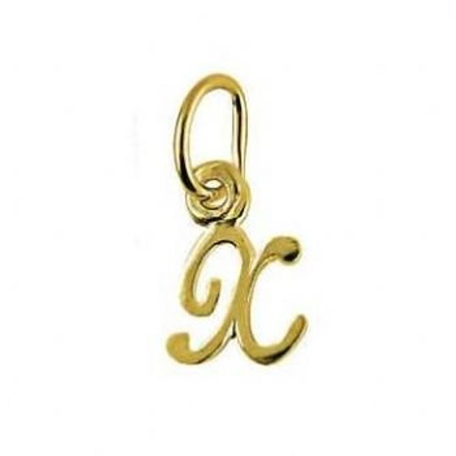 9CT SMALL ALPHABET INITIAL LETTER X CHARM -9ct_HR1659X