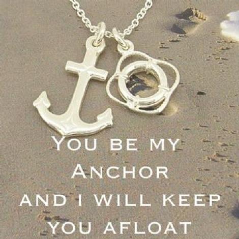 Sterling Silver Anchor Lifebouy Charm Necklace