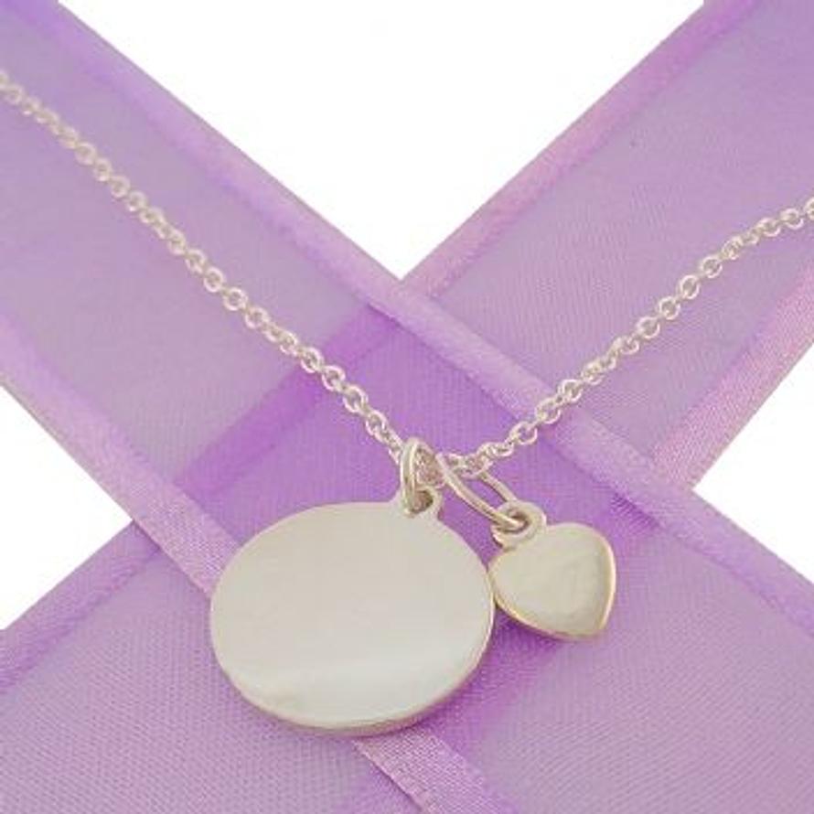 16mm PERSONALISED CIRCLE LOVE HEART NECKLACE -NLET-16mm-CA40-HR1980