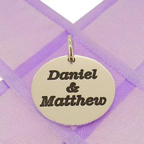 19mm Round Personalised Name Message Coin Pendant -19mm-Ss