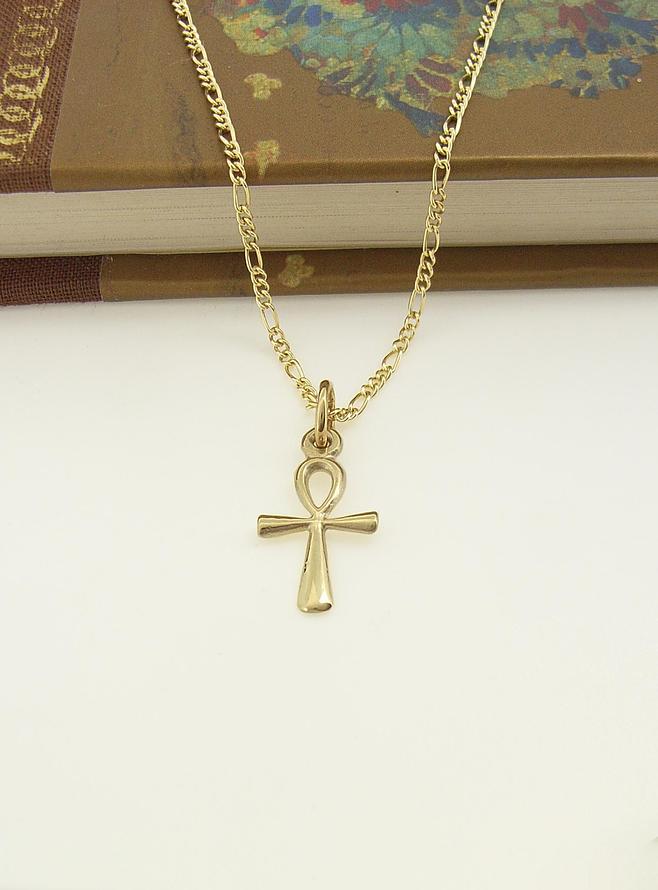 Egyptian Ankh of Life Charm Pendant in 9ct Gold