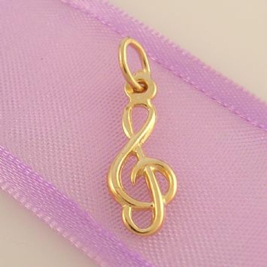9CT GOLD 7mm x 17mm TREBLE NOTE MUSIC CHARM - 9Y_HR2264