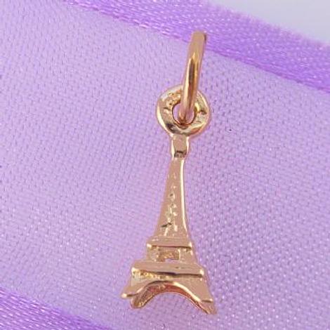 9ct Rose Gold Small 5mm X 13mm Paris Eiffel Tower Charm 9r Hr993
