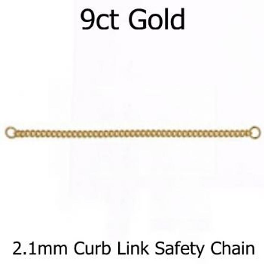 9CT YELLOW GOLD 2.1mm CURB SAFETY CHAIN -FINDING_9CT_SC_C60