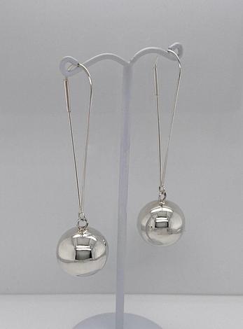 Round 16mm Ball Earrings in Sterling Silver