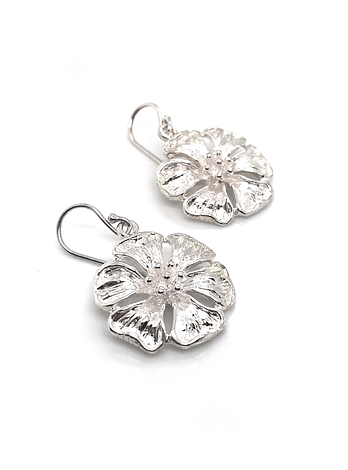 Sterling Silver 22mm Summer Flower Earrings