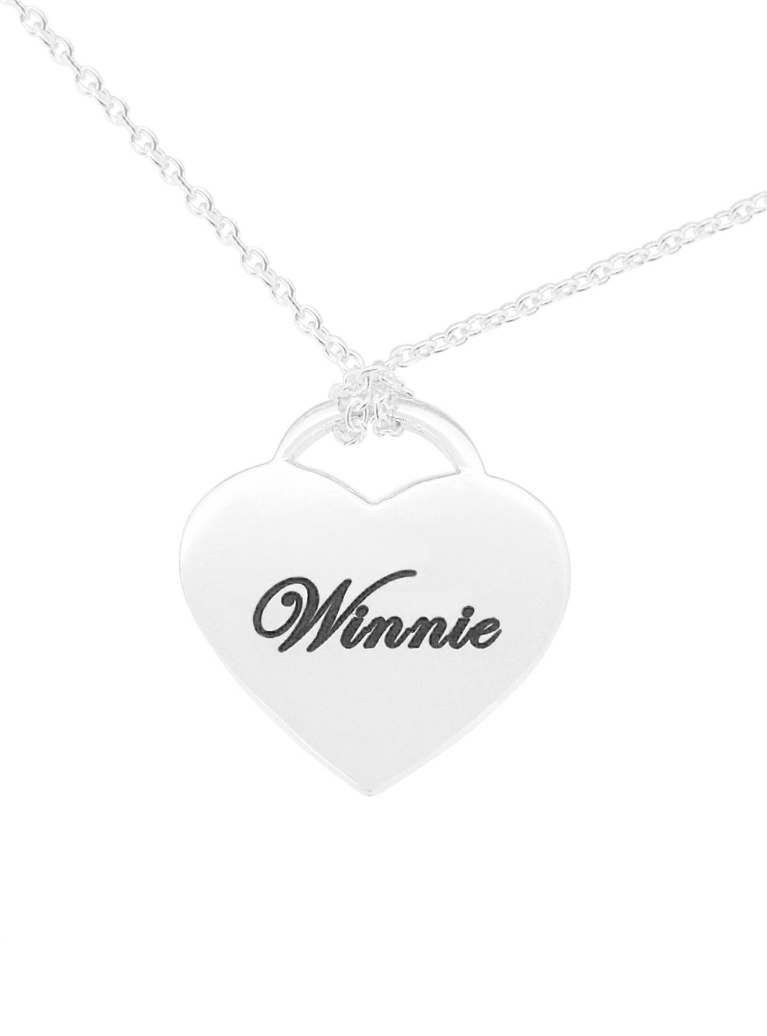 22mm Serling Silver Personalised Design Heart Name Pendant The Jewel Shop