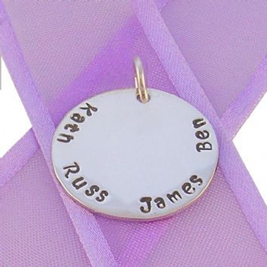 23mm ROUND PERSONALISED NAME PENDANT -23mm-SS