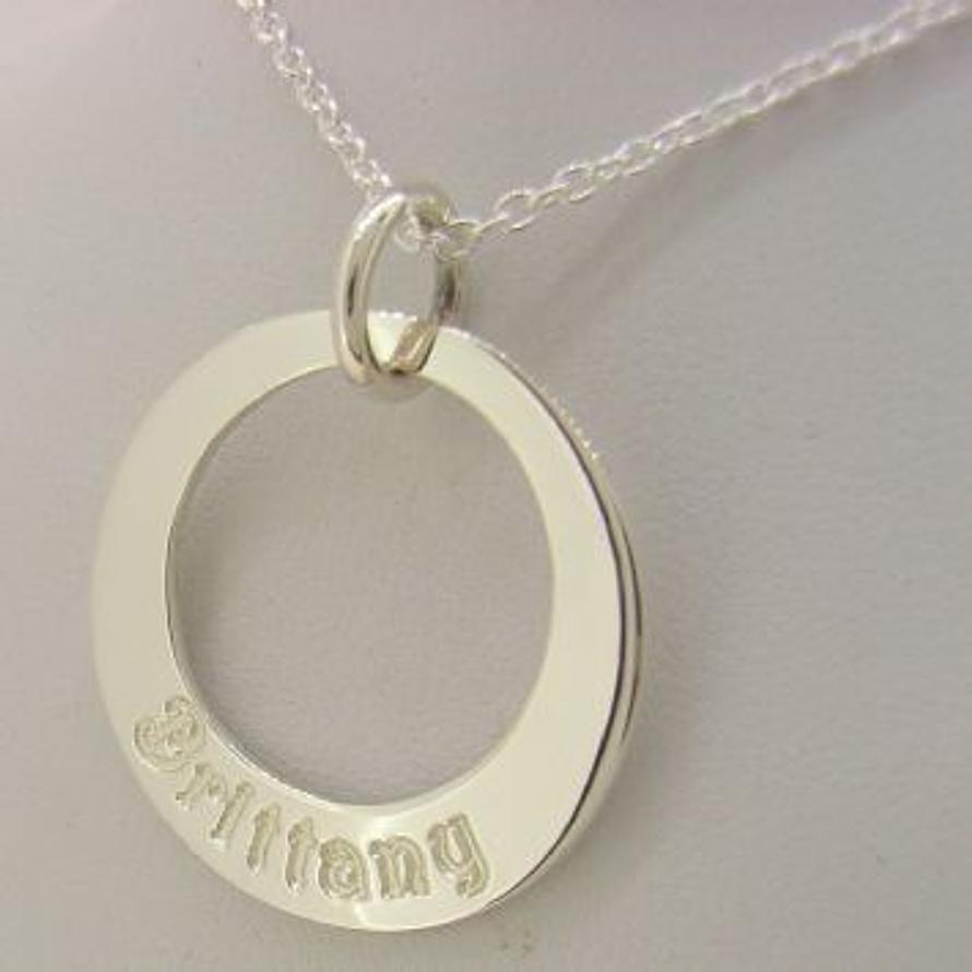 25mm CIRCLE OF LIFE PERSONALISED FAMILY NAME PENDANT NECKLACE -25mm-CA40-SS