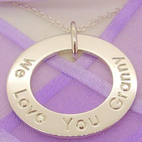 25mm Circle of Life Personalised Family Name Pendant Necklace