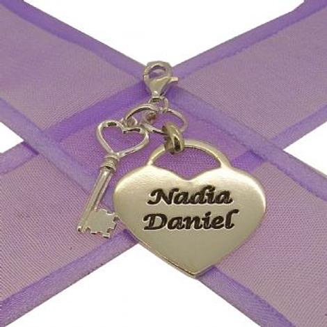 Personalised Key to My Heart Name Clip on Charm