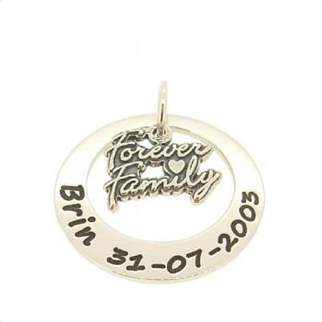 27mm Circle of Life Family Forever Personalised Name Pendant