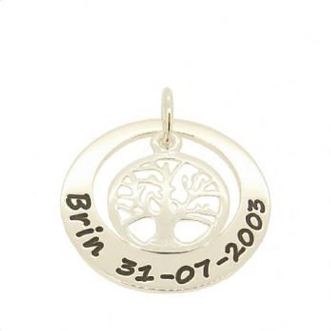 27mm Circle of Life Family Tree of Life Personalised Name Pendant