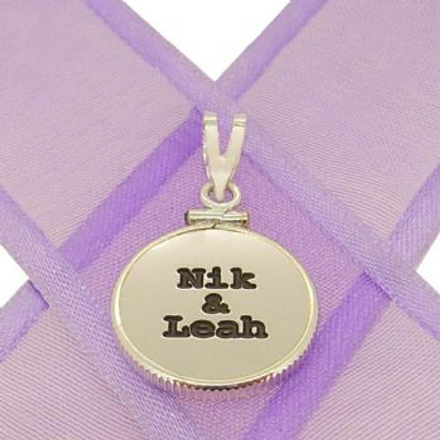 16mm COIN FRAME PERSONALISED NAME PENDANT -16mm-CF-SS