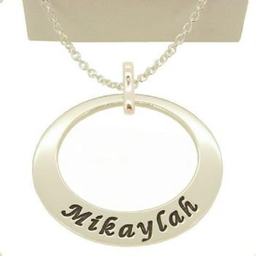 29mm CIRCLE PERSONALISED NAME PENDANT NECKLACE