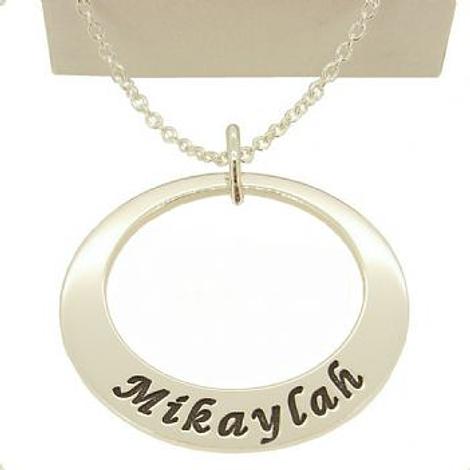 29mm Circle Personalised Name Pendant Necklace