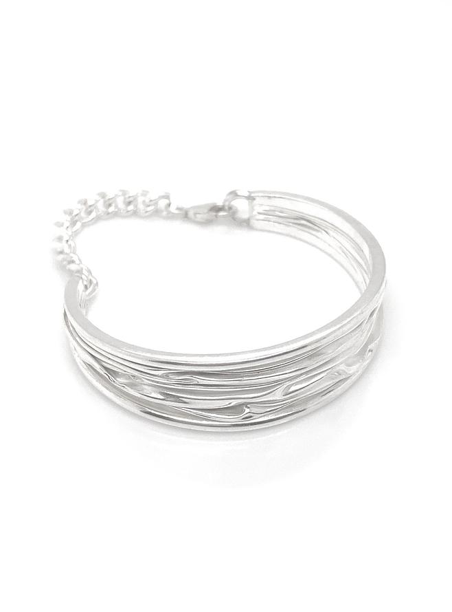 Baby Child Waves of Love Sterling Silver Cuff Bangle