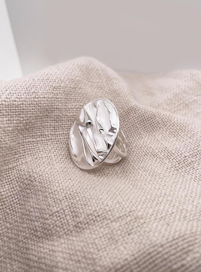 Waves of Love Sterling Silver 33mm Wide Circle Ring