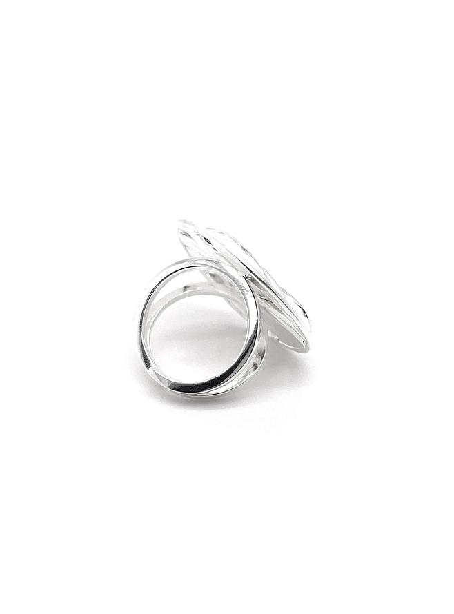 Waves of Love Sterling Silver 33mm Wide Circle Ring