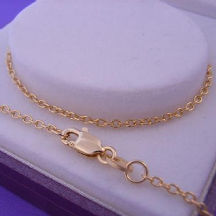 1.6g 25CM ANKLET CHAIN 9CT GOLD 1.5mm CABLE TRACE LINK