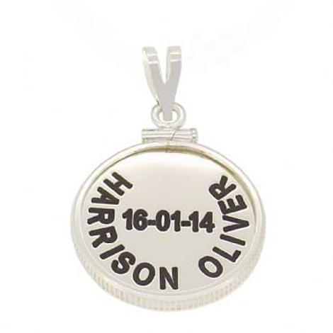 19mm Coin Frame Personalised Name Pendant -19mm-Cf-Ss