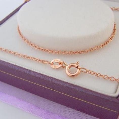 9ct Rose Gold 1.5mm Trace Cable Chain Necklace 45cm