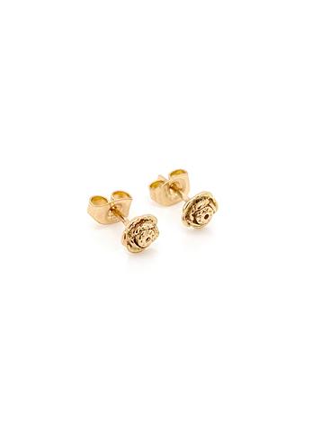 9ct Yellow Gold 5mm Rose Flower Charm Stud Earrings