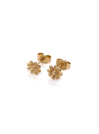 9ct Yellow Gold 7mm Daisy Flower Charm Stud Earrings