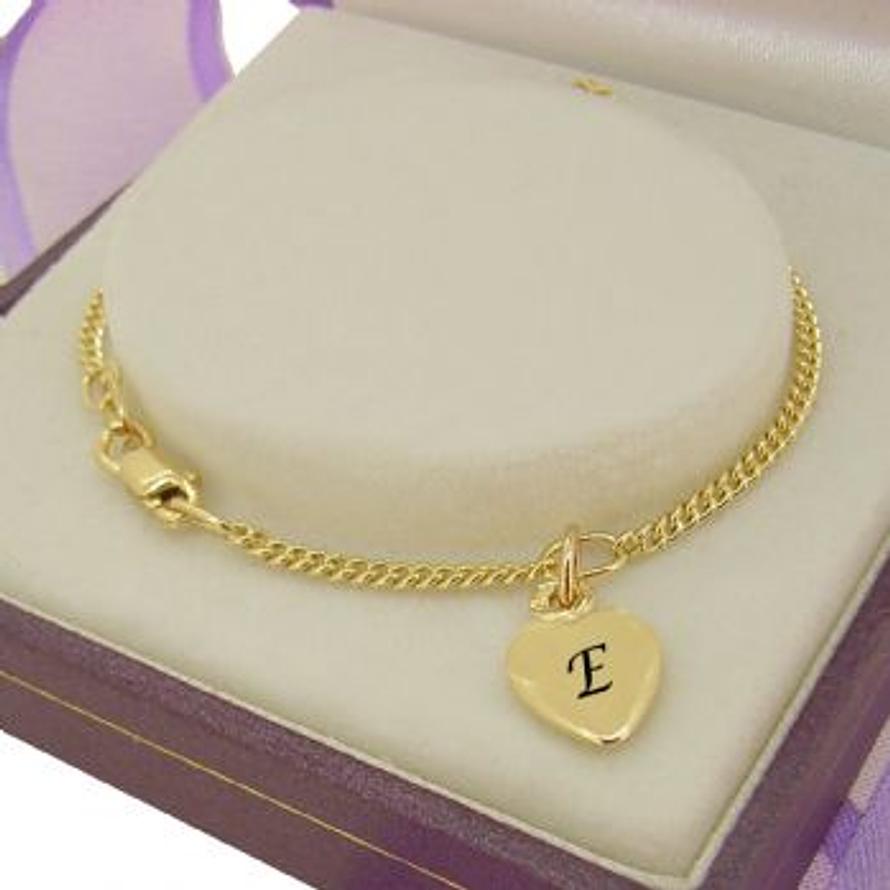 PERSONALISED 9CT GOLD 8mm HEART CHARM CURB BRACELET -BLET_C50_HR1980_9Y
