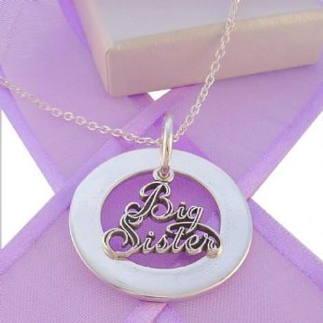 28mm Circle of Life Personalised Big Sister Charm Name Pendant Necklace -28mmfp136-Ti-03048