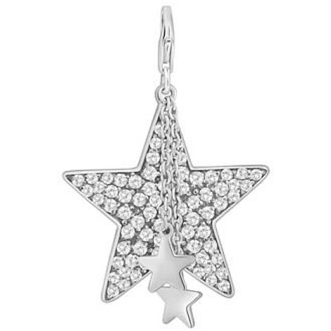 Large Star Cz Charm With Star Drops in Sterling Silver by Pastiche