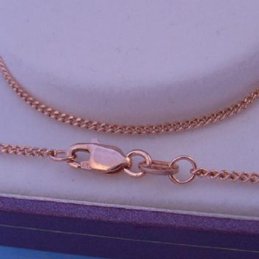 9CT ROSE GOLD 1.4mm CURB NECKLACE CHAIN 2.7g 45CM -9R_CD40_45cm
