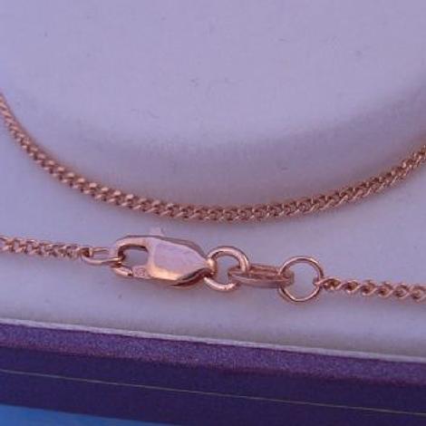 9ct Rose Gold 1.4mm Curb Necklace Chain 2.7g 45cm