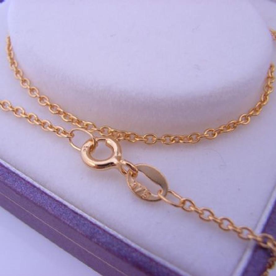 2.8g 9ct GOLD 1.4mm CABLE TRACE NECKLACE CHAIN 50cm