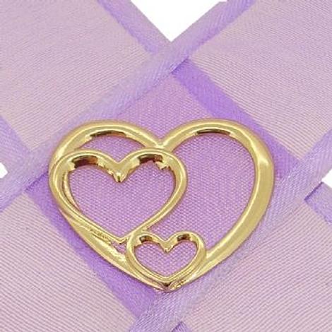 9ct Gold Trilogy of Hearts Pendant