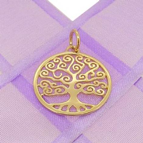 9ct Gold 20mm Family Tree of Life Charm Pendant