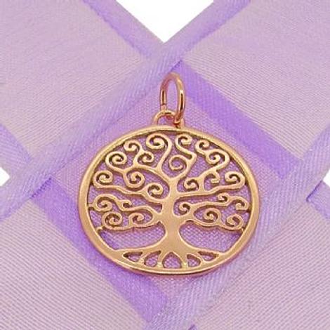 9ct Rose Gold 20mm Family Tree of Life Charm Pendant