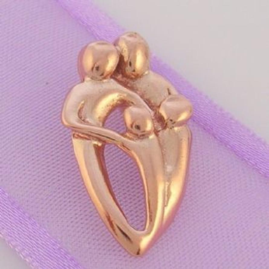 9CT ROSE GOLD FAMILY OF FOUR CHARM PENDANT - 9R_HRKB50