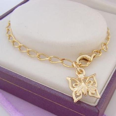 Butterfly Charm Bracelet in 9ct Yellow Gold