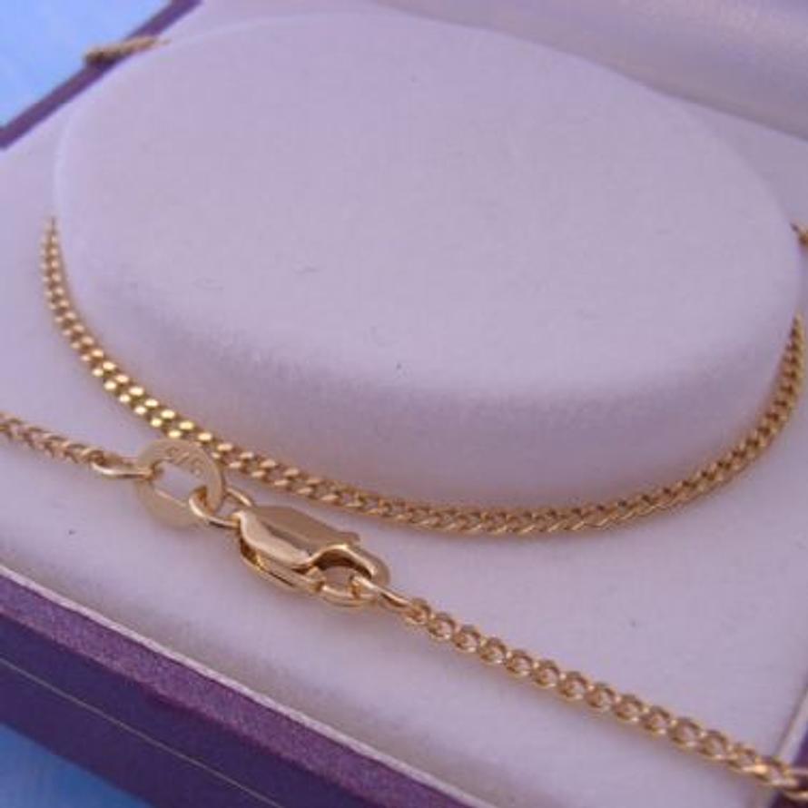 50CM 9CT GOLD UNISEX 1.4mm CURB NECKLACE CHAIN 2.5g -NLET_9Y_CD40