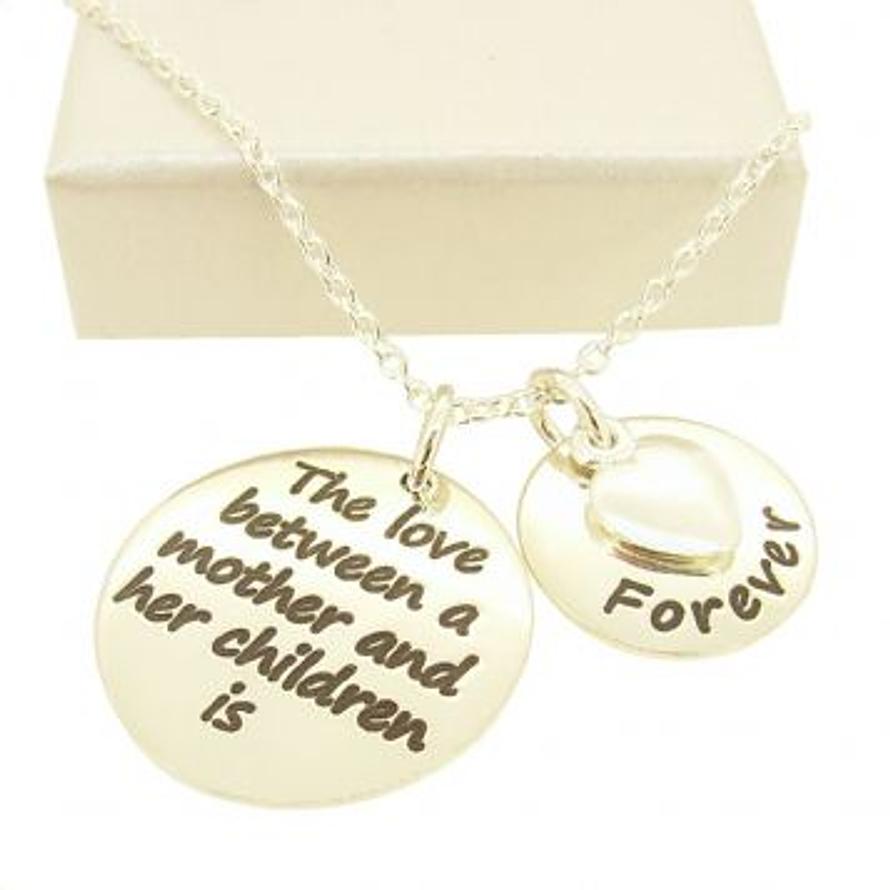 16mm and 22mm Mothers Love MESSAGE COINS HEART CHARM PENDANT NECKLACE