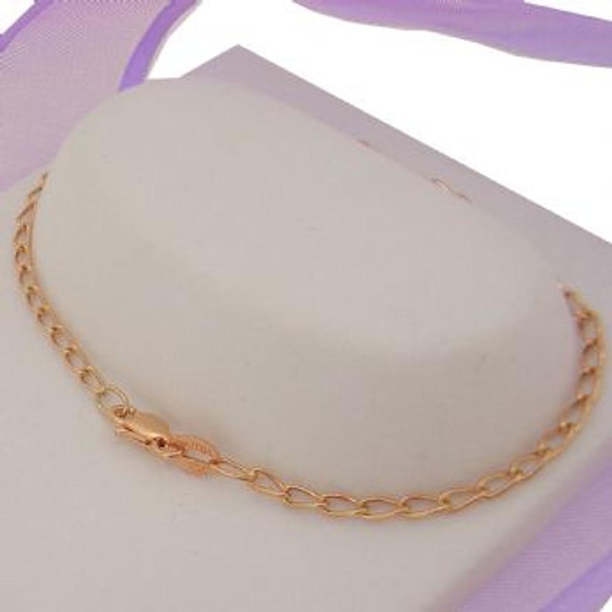 25cm 9CT ROSE GOLD CURB CHAIN ANKLET