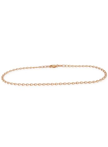 25cm 9ct Rose Gold Curb Chain Anklet