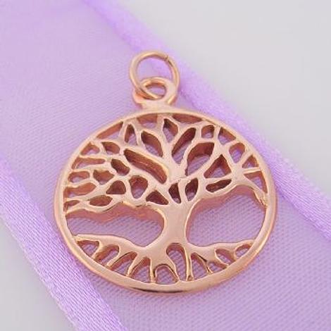 Solid 9ct Rose Gold 20mm Tree of Life Charm Pendant - 9r Hrkb48