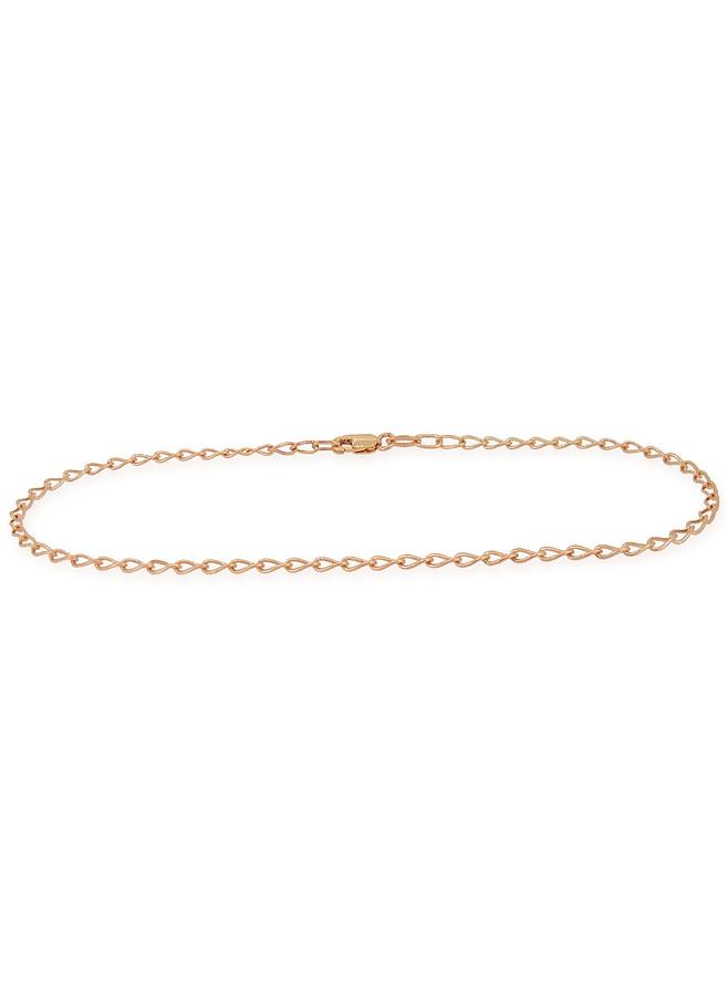 9ct Rose Gold Curb Chain Anklet 27cm
