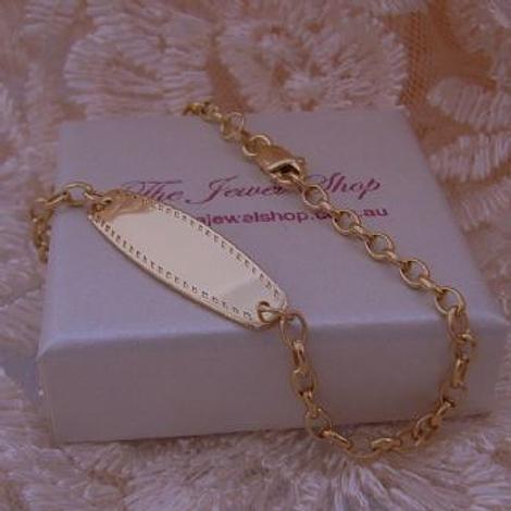 17cm Baby Child 9ct Gold Belcher Identity Bracelet