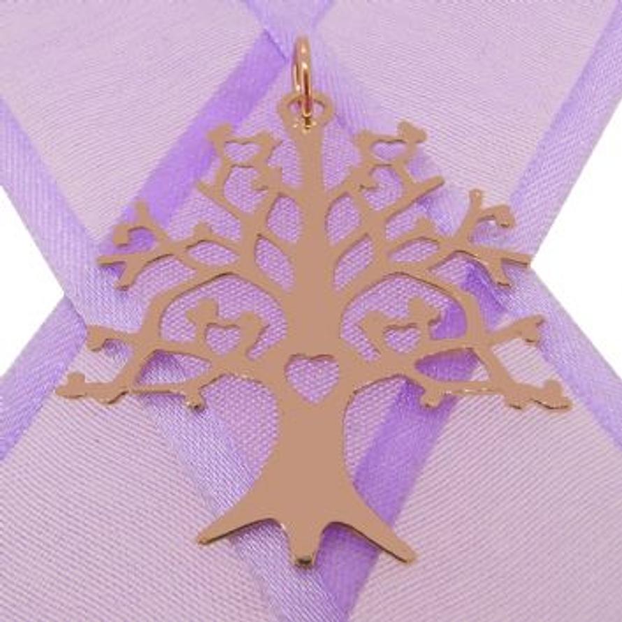 SOLID 9CT ROSE GOLD 32mm x 34mm TREE OF LIFE CHARM PENDANT - 9R_HRKB84