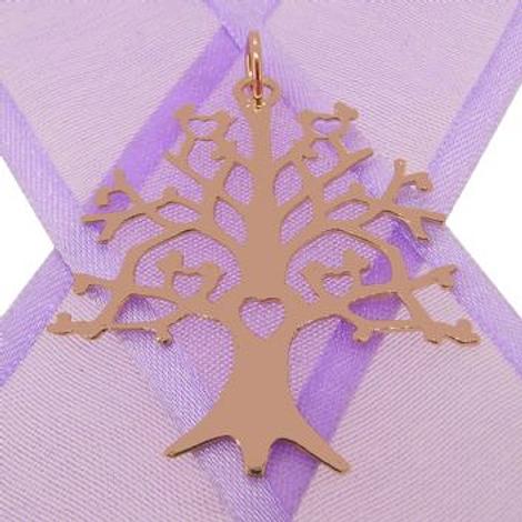 Solid 9ct Rose Gold 32mm X 34mm Tree of Life Charm Pendant - 9r Hrkb84