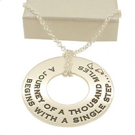 35mm Unisex Personalised Family Circle of Life Name Message Pendant Necklace