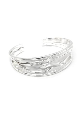 Waves of Love Sterling Silver 19mm Wide Cuff Bangle